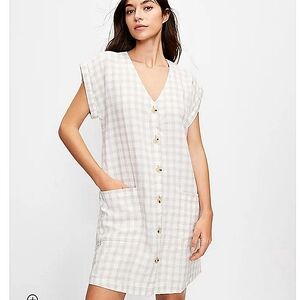 Lou & Grey gingham plaid linen dress